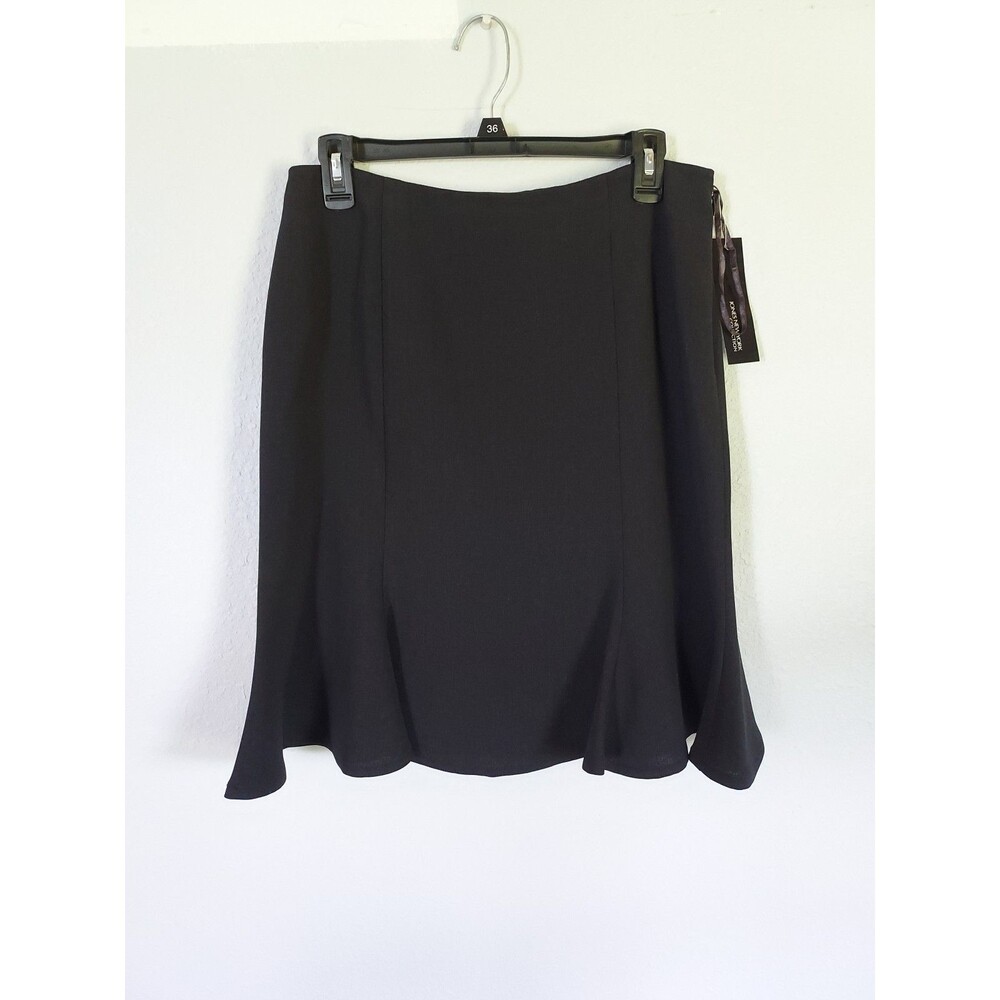 Jones New York Women's Black Lined Skirt Knee Length Poly Blend Size 10 NEW